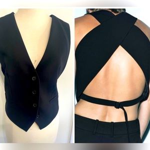 ZARA Black Wrap Back Vest - Size L - NEW